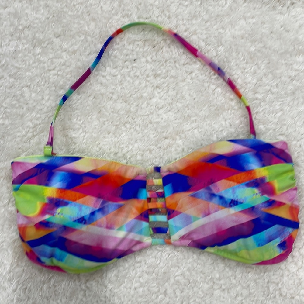 Seafolly bandeau Top multi color SZ (10) AU SZ (8) USA